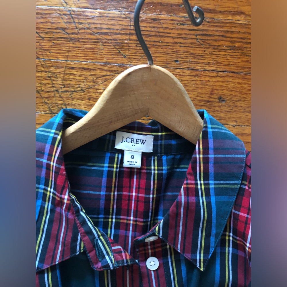 J. Crew Multicolor Plaid Maxi Shirt Dress - Picture 3 of 3